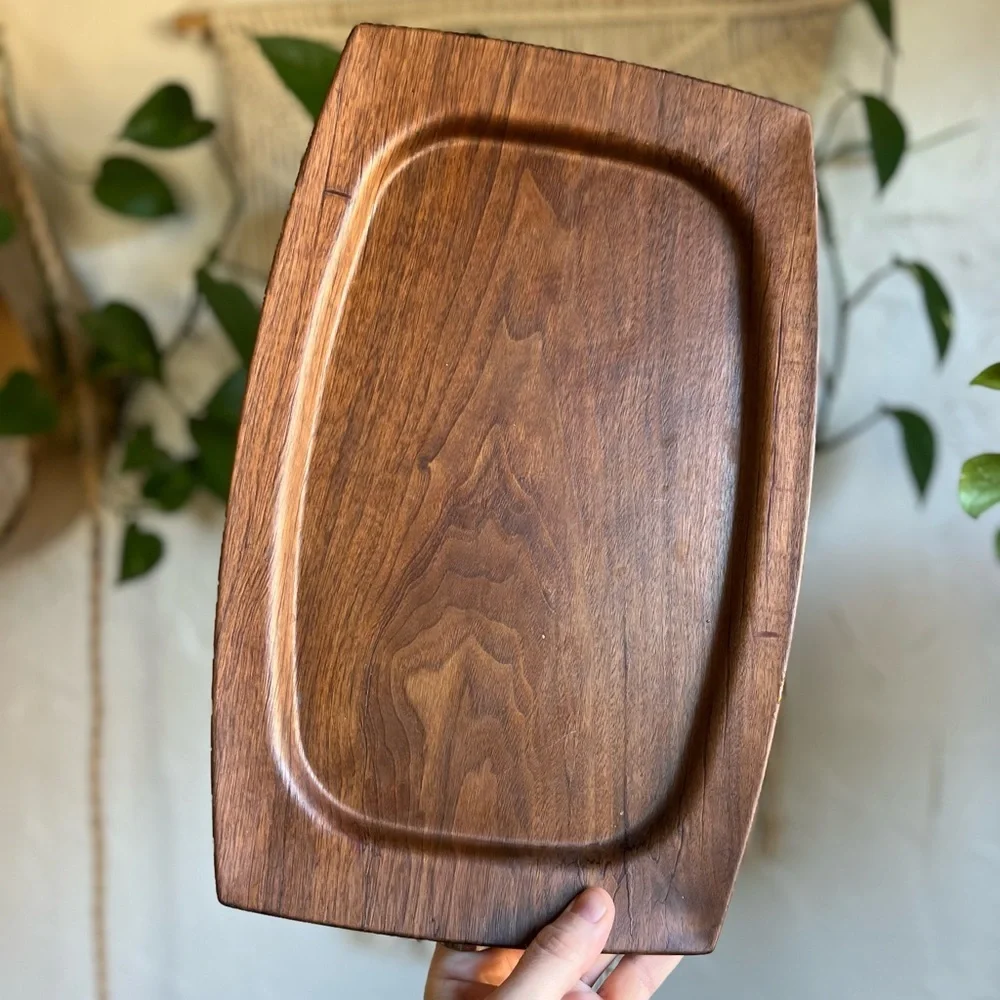 Vintage WEAVEWOOD Solid Walnut Serving Tray – Genuine American Walnut – MCM
